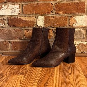 Thursday Boot Company Luna Booties Chocolate Snake Print Size 8